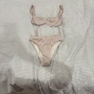 L*Space Pink Striped Bikini Set